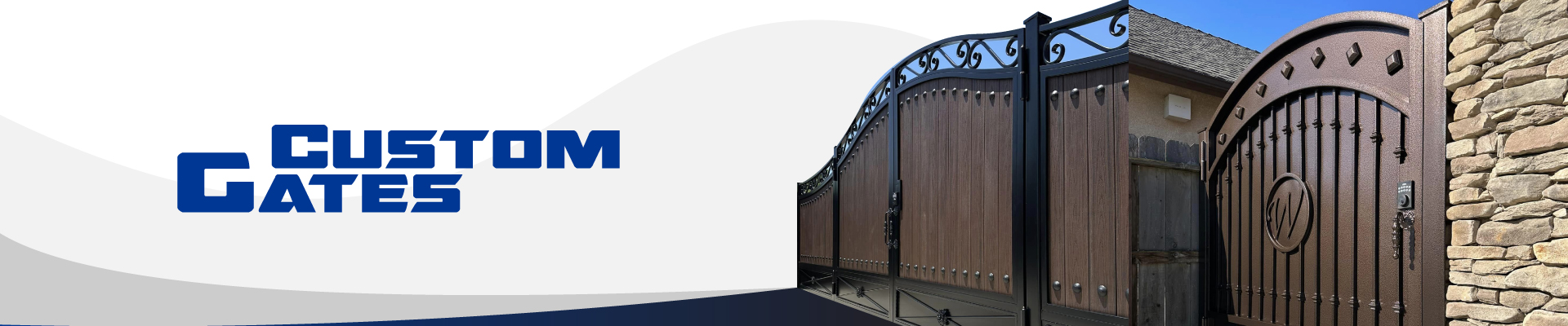 Custom-made wrought iron gate with intricate details and decorative flourishes
