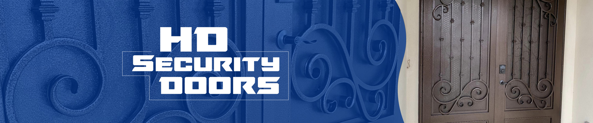 Elegant arched driveway gate with ornate metalwork and a wood panel insert